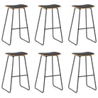 Barkrukken set van gepoedercoat staal met levering bevat - Zwart en bruin / 6 - Barkrukken