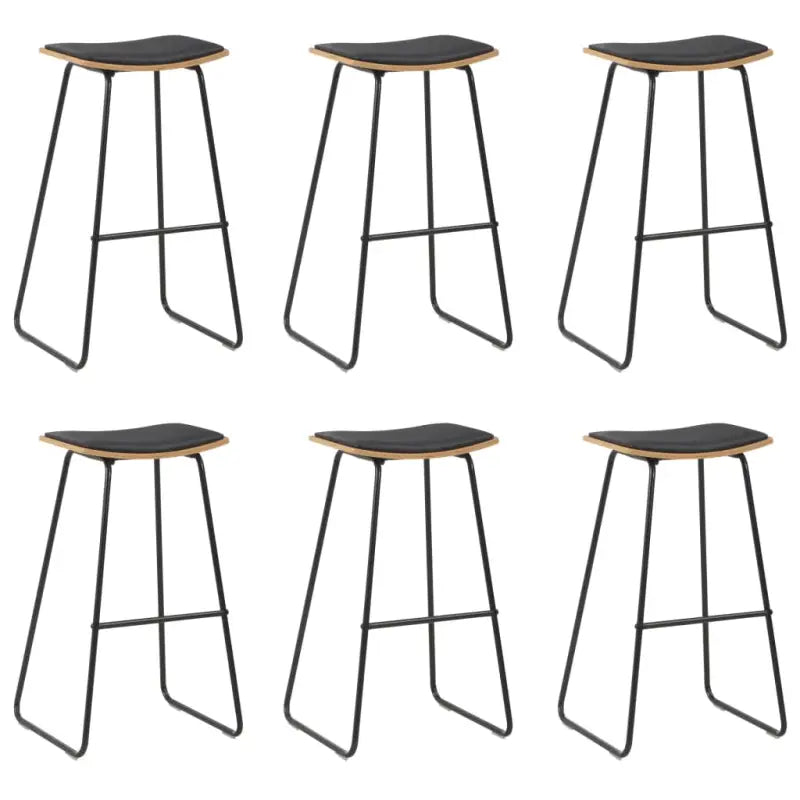Barkrukken set van gepoedercoat staal met levering bevat - Zwart en bruin / 6 - Barkrukken