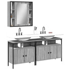 bathroommeubelset met stevige constructie en verstelbare poten - Grijs sonoma - Badkamermeubelsets