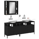 bathroommeubelset met stevige constructie en verstelbare poten - Zwart - Badkamermeubelsets