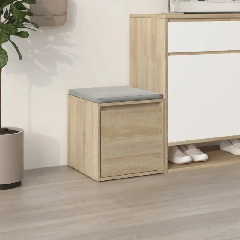 Beckwoord opbergkast met lade in bewerkt hout voor schoenen opbergen - Sonoma eiken / 1 - Commodes & ladekasten