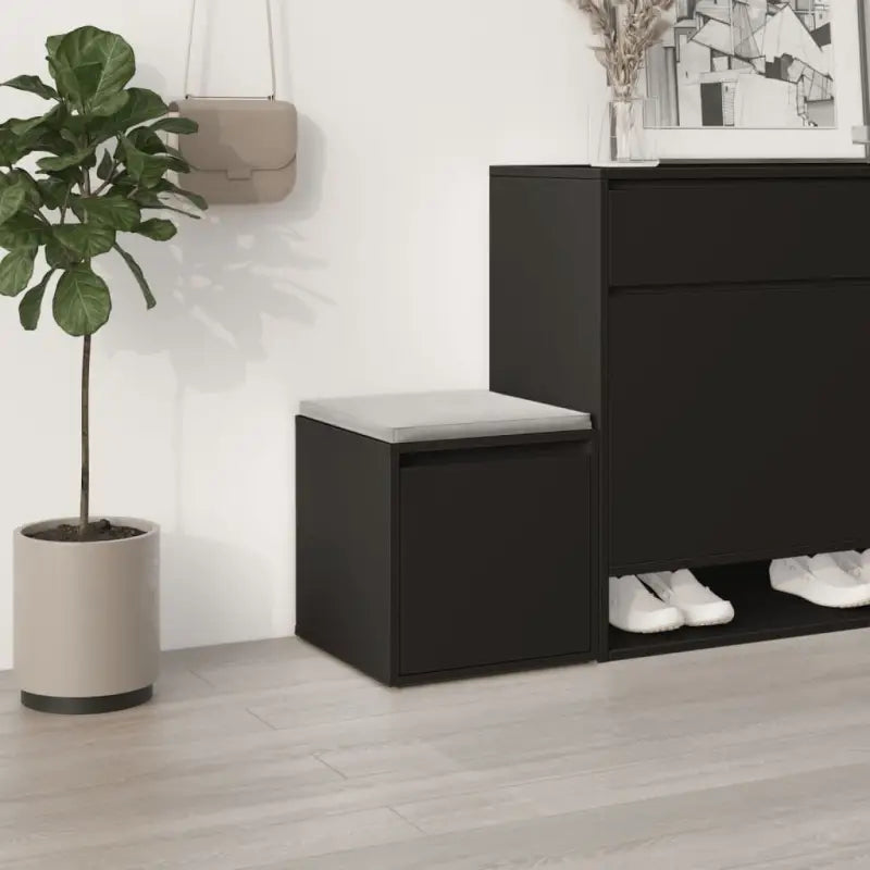 Beckwoord opbergkast met lade in bewerkt hout voor schoenen opbergen - Zwart / 1 - Commodes & ladekasten