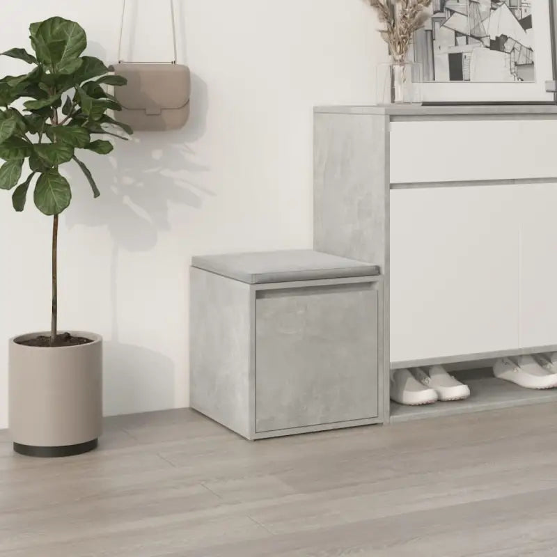 Beckwoord opbergkast met lade in bewerkt hout voor schoenen opbergen - Betongrijs / 1 - Commodes & ladekasten