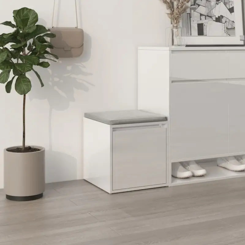 Beckwoord opbergkast met lade in bewerkt hout voor schoenen opbergen - Hoogglans wit / 1 - Commodes & ladekasten