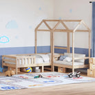 Bed met bankje in massief grenenhout voor een moderne slaapkamer - Naturel / 80 x 200 cm - Bedden & bedframes