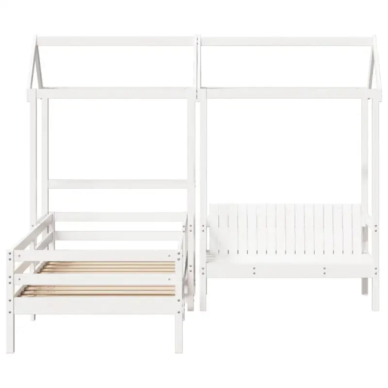 Bed met bankje in massief grenenhout voor een moderne slaapkamer - Bedden & bedframes