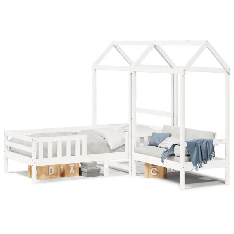 Bed met bankje in massief grenenhout voor een moderne slaapkamer - Bedden & bedframes