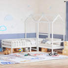 Bed met bankje in massief grenenhout voor een moderne slaapkamer - Wit / 90 x 200 cm - Bedden & bedframes