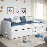 Bed met massief grenenhout en kleine lade voor slaap- en woonkamer - Bedden & bedframes