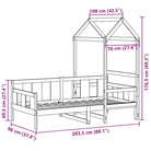 Bed met massief grenenhout en open zijdeur voor slaap of woonkamer - Bedden & bedframes