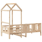 Bed met massief grenenhout en open zijdeur voor slaap of woonkamer - Bedden & bedframes