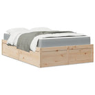 Bed met massief grenenhout met tijdloos en praktisch ontwerp - Naturel / 140 x 190 cm - Bedden & bedframes