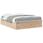 Bed met massief grenenhout met tijdloos en praktisch ontwerp - Naturel / 160 x 200 cm - Bedden & bedframes