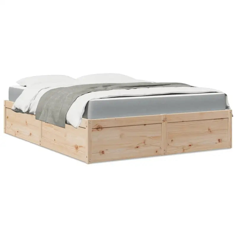 Bed met massief grenenhout met tijdloos en praktisch ontwerp - Naturel / 160 x 200 cm - Bedden & bedframes
