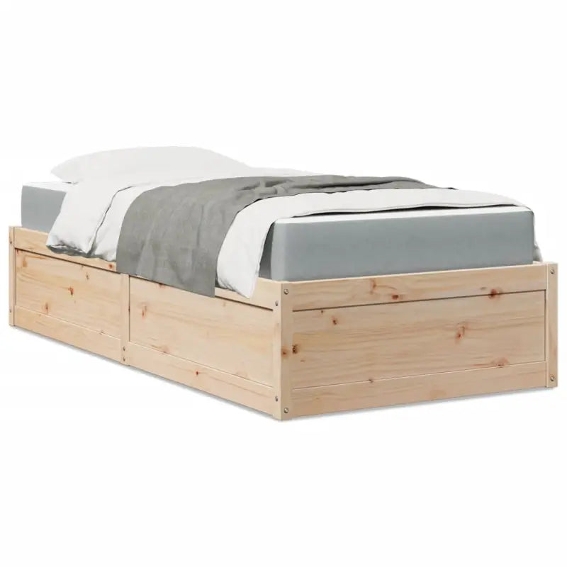 Bed met massief grenenhout met tijdloos en praktisch ontwerp - Naturel / 90 x 200 cm - Bedden & bedframes