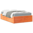 Bed met massief grenenhout met tijdloos en praktisch ontwerp - Wasbruin / 120 x 190 cm - Bedden & bedframes