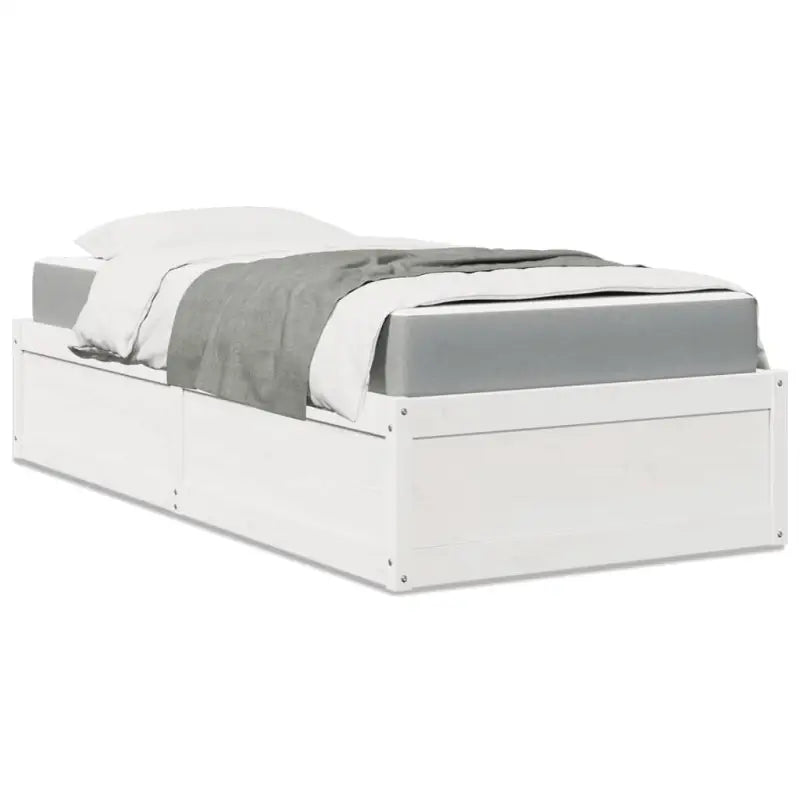 Bed met massief grenenhout met tijdloos en praktisch ontwerp - Wit / 100 x 200 cm - Bedden & bedframes