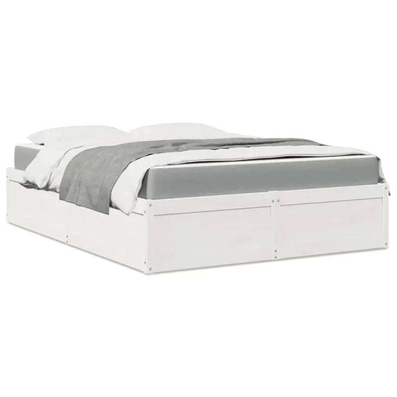 Bed met massief grenenhout met tijdloos en praktisch ontwerp - Wit / 160 x 200 cm - Bedden & bedframes
