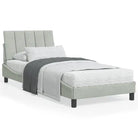 Bed met multiplex lattenbodem en 22d PU-schuim in blauw materiaal - Lichtgrijs / 90 x 200 cm - Bedden & bedframes