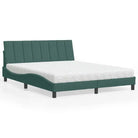 Bed met multiplex lattenbodem en 22d PU-schuim in blauw materiaal - Donkergroen / 160 x 200 cm - Bedden & bedframes