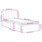 Bed met multiplex lattenbodem en 22d PU-schuim in blauw materiaal - Bedden & bedframes