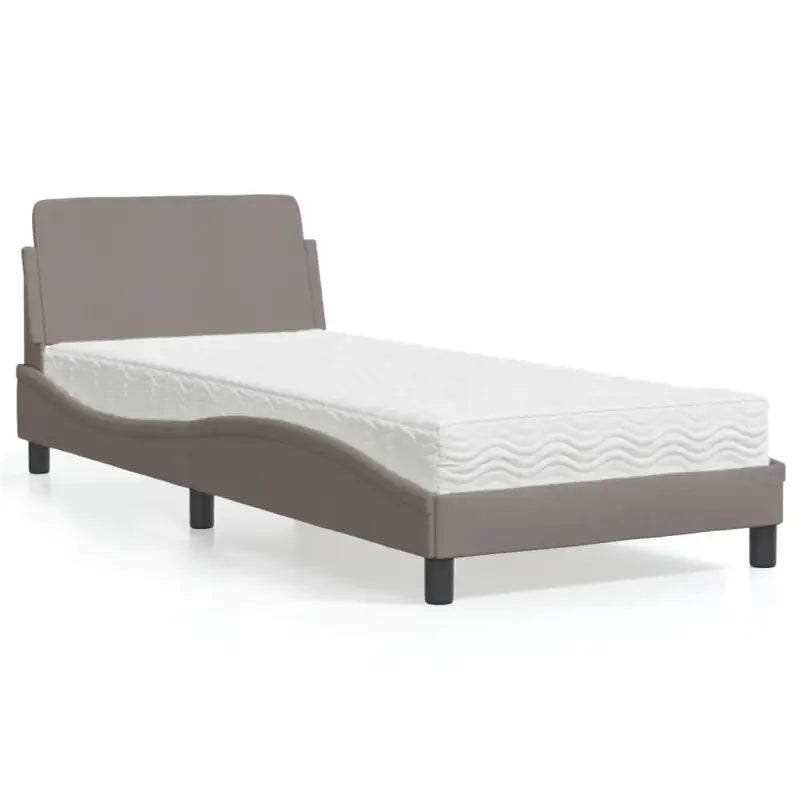 Bed met multiplex lattenbodem en 22D PU-schuim matras voor optimale slaap - Taupe / 80 x 200 cm - Bedden & bedframes