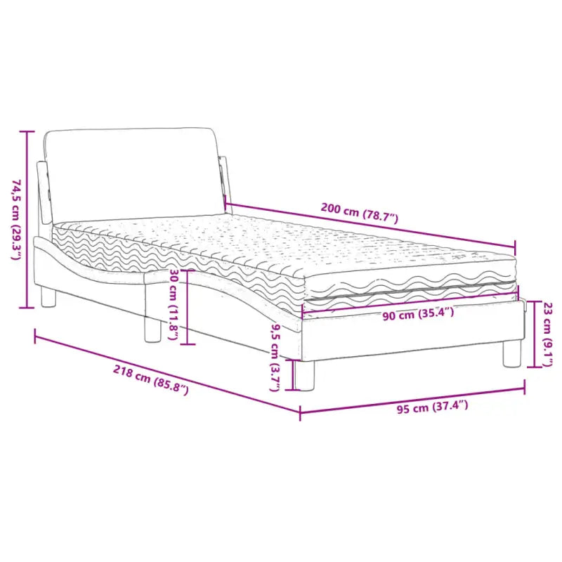 Bed met multiplex lattenbodem en 22D PU-schuim matras voor optimale slaap - Bedden & bedframes