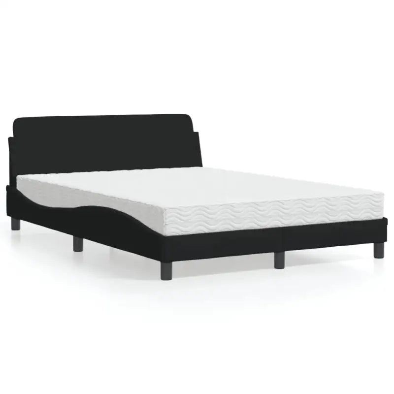 Bed met multiplex lattenbodem en 22D PU-schuim matras voor optimale slaap - Zwart / 140 x 190 cm - Bedden & bedframes