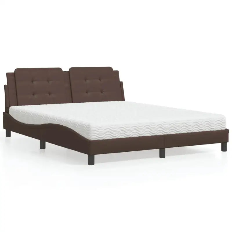 Bed met multiplex lattenbodem en 22d pu-schuim voor optimaal comfort - Bruin / 160 x 200 cm - Bedden & bedframes