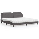 Bed met multiplex lattenbodem en 22d pu-schuim voor optimaal comfort - Grijs / 200 x 200 cm - Bedden & bedframes