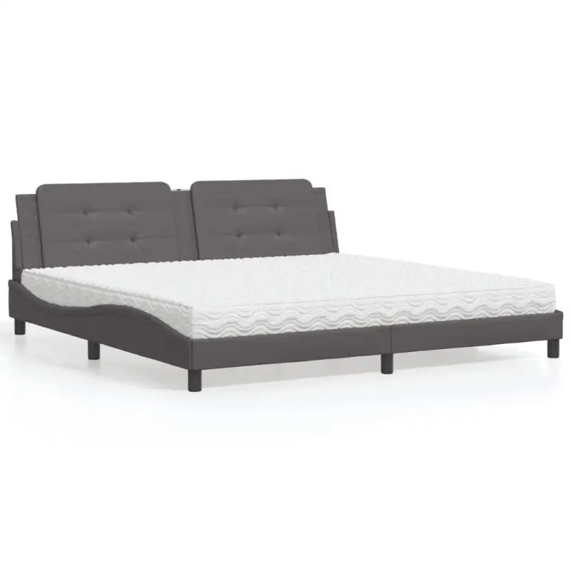 Bed met multiplex lattenbodem en 22d pu-schuim voor optimaal comfort - Grijs / 200 x 200 cm - Bedden & bedframes