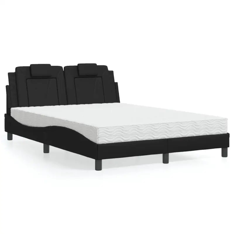 Bed met multiplex lattenbodem en 22d pu-schuim voor optimaal comfort - Zwart / 140 x 190 cm - Bedden & bedframes