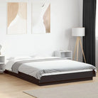 Bed met RGB LED-verlichting en bewerkt hout voor een stabiele nachtrust - Zwart / 120 x 200 cm - Bedden & bedframes