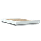Bed met RGB LED-verlichting en bewerkt hout voor een stabiele nachtrust - Bedden & bedframes