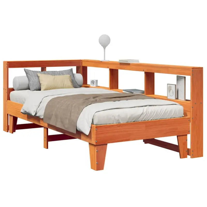 Bedden en bedframes met massief grenenhout en mooie totale afmetingen - Wasbruin / 75 x 190 cm - Bedden & bedframes