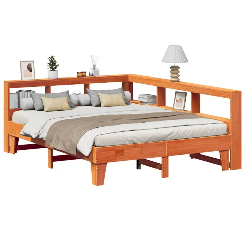 Bedden en bedframes met massief grenenhout en mooie totale afmetingen - Wasbruin / 160 x 200 cm - Bedden & bedframes