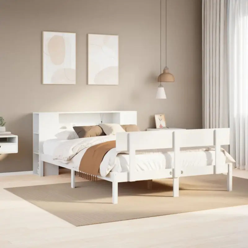 Bedden en bedframes met massief grenenhout en optimale totale afmetingen - Wit / 140 x 200 cm - Bedden & bedframes