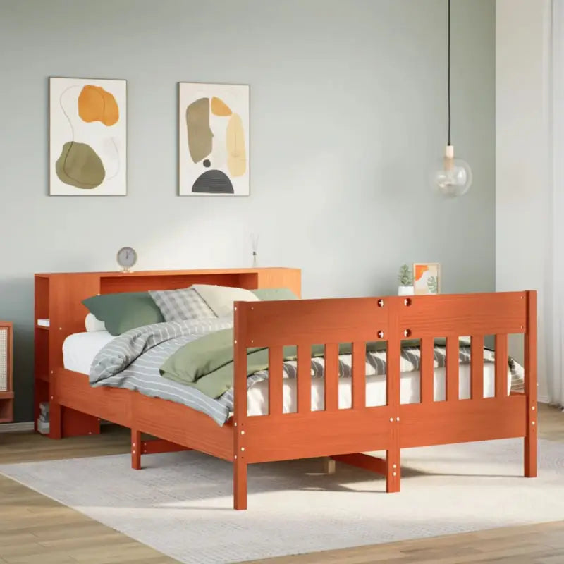 Bedden en bedframes met massief grenenhout en optimale totale afmetingen - Wasbruin / 120 x 200 cm - Bedden & bedframes