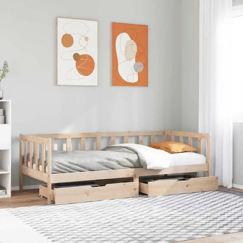 Bedden en bedframes met massief grenenhout en rustieke charme - Naturel / 90 x 190 cm - Bedden & bedframes