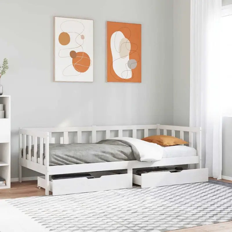 Bedden en bedframes met massief grenenhout en rustieke charme - Wit / 90 x 200 cm - Bedden & bedframes