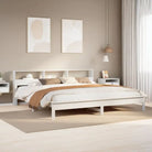 Bedden en bedframes met massief grenenhout voor een goede nachtrust - Wit / 200 x 200 cm - Bedden & bedframes