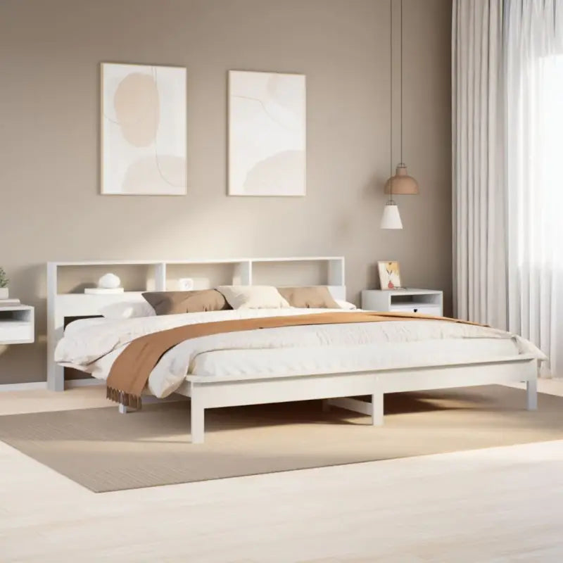 Bedden en bedframes met massief grenenhout voor een goede nachtrust - Wit / 200 x 200 cm - Bedden & bedframes