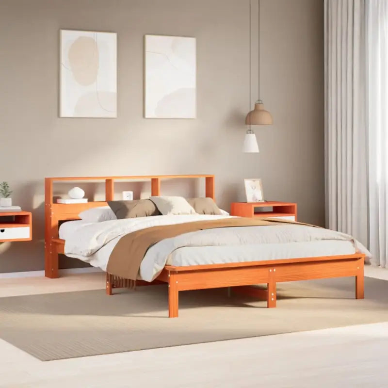 Bedden en bedframes met massief grenenhout voor een goede nachtrust - Wasbruin / 140 x 200 cm - Bedden & bedframes