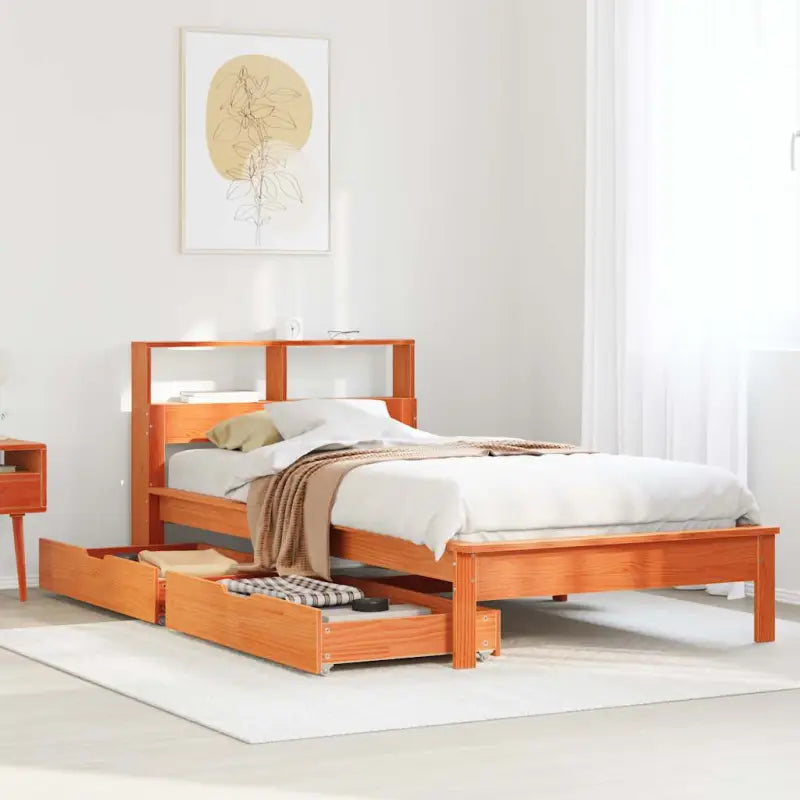Bedden en bedframes met massief grenenhout voor optimale comfort - Wasbruin / 100 x 200 cm - Bedden & bedframes