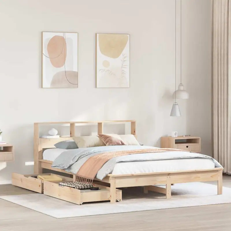 Bedden en bedframes met massief grenenhout voor optimale comfort - Naturel / 140 x 200 cm - Bedden & bedframes