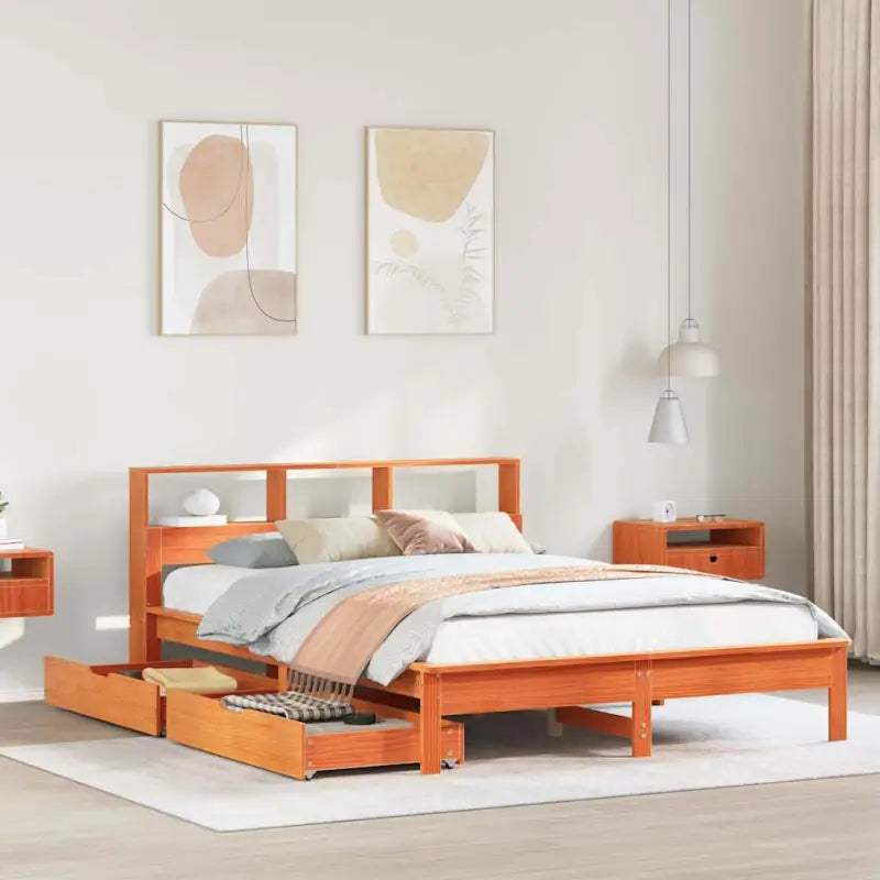 Bedden en bedframes met massief grenenhout voor optimale comfort - Wasbruin / 120 x 190 cm - Bedden & bedframes