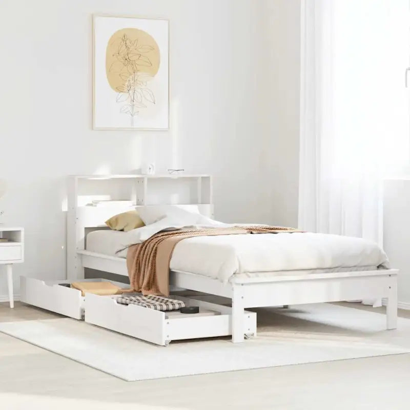 Bedden en bedframes met massief grenenhout voor optimale comfort - Wit / 100 x 200 cm - Bedden & bedframes