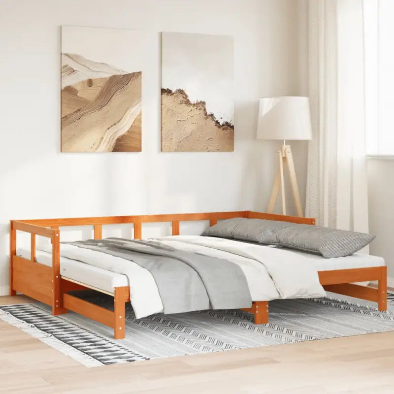 Bedden en bedframes met massief grenenhout voor praktische slaapoplossingen - Wasbruin / 90 x 190 cm / Ja - Bedden &