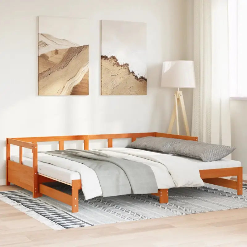 Bedden en bedframes met massief grenenhout voor praktische slaapoplossingen - Wasbruin / 90 x 200 cm / Ja - Bedden &