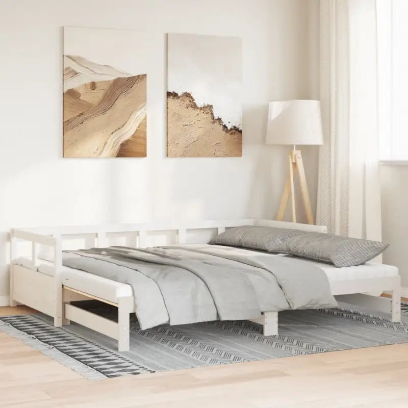 Bedden en bedframes met massief grenenhout voor praktische slaapoplossingen - Wit / 90 x 190 cm / Ja - Bedden &